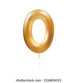 Number balloon 0 vector color illustration