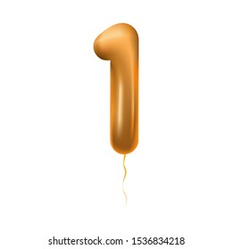Number balloon 1 vector color illustration
