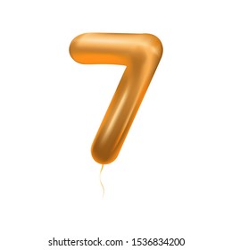 Number balloon 7 vector color illustration