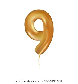 Number balloon 9 vector color illustration