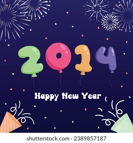 number balloon vector design for party new year celebration festival