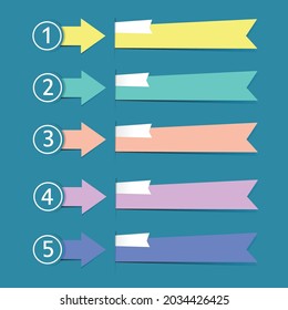 Banner numérico con flechas de colores brillantes