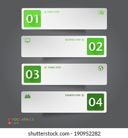 Number Banners Template. Graphic or website layout. Vector