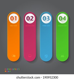 Number Banners Template. Graphic or website layout. Vector