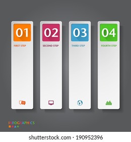 Number Banners Template. Graphic or website layout. Vector