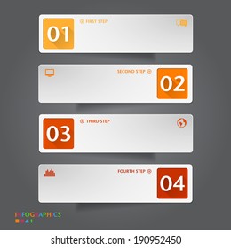 Number Banners Template. Graphic or website layout. Vector