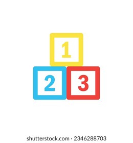 Icono de Bloques Numéricos coloreado. gráfico ilustrativo de