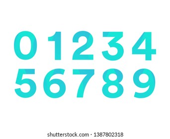 Number with blue sea and green gradien color