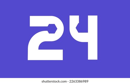 Number Blue Tech Modern Hexagon Logo