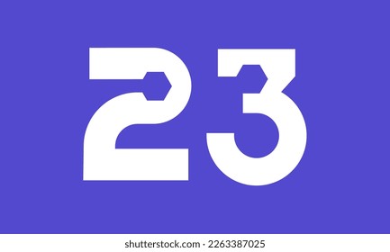 Number Blue Tech Modern Hexagon Logo