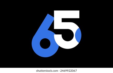 Nummer Blau Weiß Kreis Modern Logo Abstrakt 