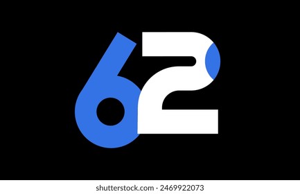 Number Blue White Circle Modern Logo Abstract 