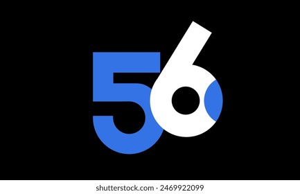 Number Blue White Circle Modern Logo Abstract 