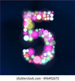 Number from bokeh lights.