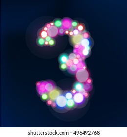 Number from bokeh lights.