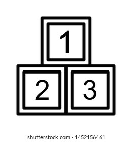 number boxes thin line vector icon