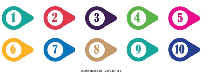 Number Bullet Point Colorful Vector EPS10