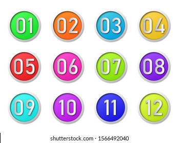 Twenty Colorful Vector Numbers Icons On Stock Vector (Royalty Free ...