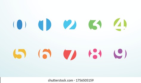 Number Bullet Point Set 0 to 9 in Flat Cut Out Circle