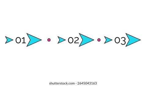 Punto de bala numérico. Elementos de diseño simples. Ilustración vectorial colorida