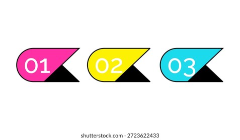 Number bullet point. Simple design elements. Colorful vector illustration