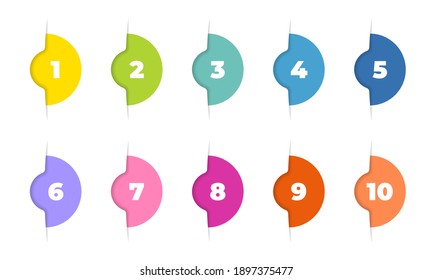Number bullet points 1 to 12. Trendy markers template vector set