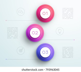 Number Bullet Points 1, 2, 3 Purple Infographic