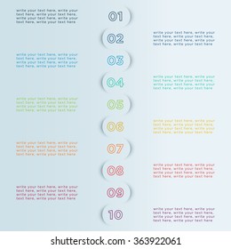 Number Bullet Points In Circle Shadows 
Infographic Template