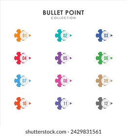 Number bullet points collection vector design