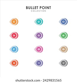 Number bullet points collection vector design