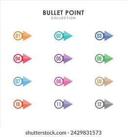Number bullet points collection vector design
