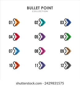 Number bullet points collection vector design