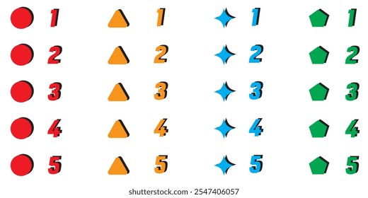 Number bullet points collection vector design