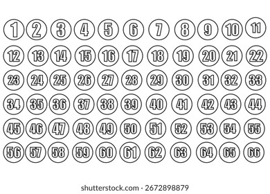 number bullet points from one to Hundred vector icons 