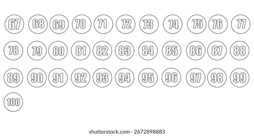 Número de puntos de viñeta de uno a Cien iconos vectoriales 