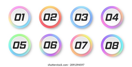 Number bullet points from one to twelve. Bullet points, info markers.
