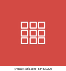 number button icon. sign design. red background