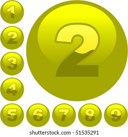 Number button set. Gold collection.
