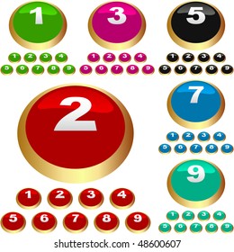 Number button set for web.