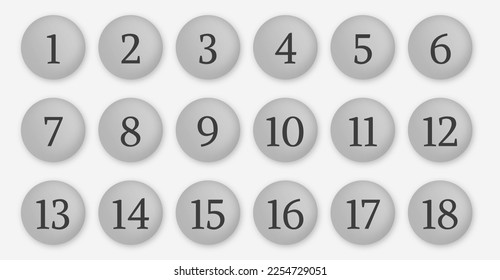 Number button with vector format, suitable for UI interface, calculator, number of the screen.