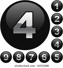 Number buttons. Vector set.