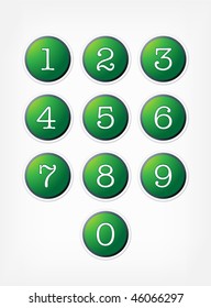 Number buttons. Vector set.