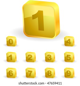Number buttons. Vector set.