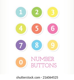 Number Buttons For Web Design 