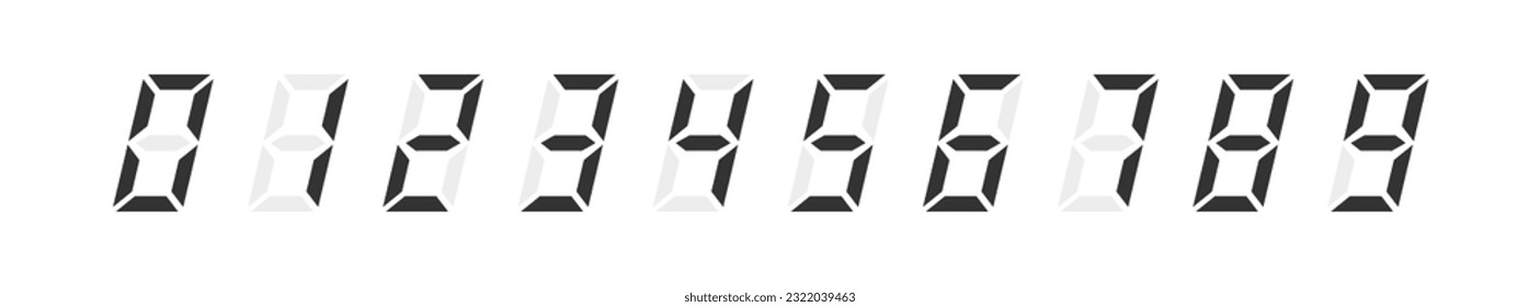 Number of calculating machine. Digital electronic display, isolated icon. Vector illustration