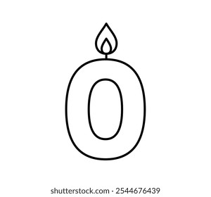 Number candle icon 0 vector