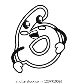 number cartoon on white background