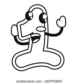 number cartoon on white background