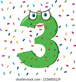 Number cartoon on white background illustration