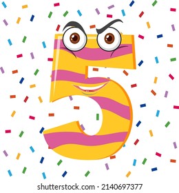 Number cartoon on white background illustration